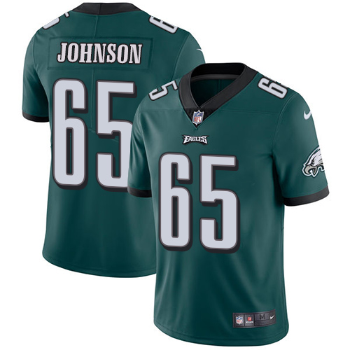Nike Eagles #65 Lane Johnson Midnight Green Team Color Men's Stitched NFL Vapor Untouchable Limited Jersey - Click Image to Close